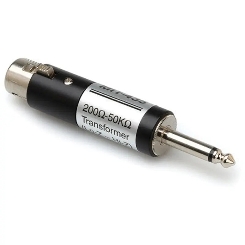 Hosa MIT435 Impedance Transformer XLR Female Mic Loz To Instrument 1/4'' Male Hiz