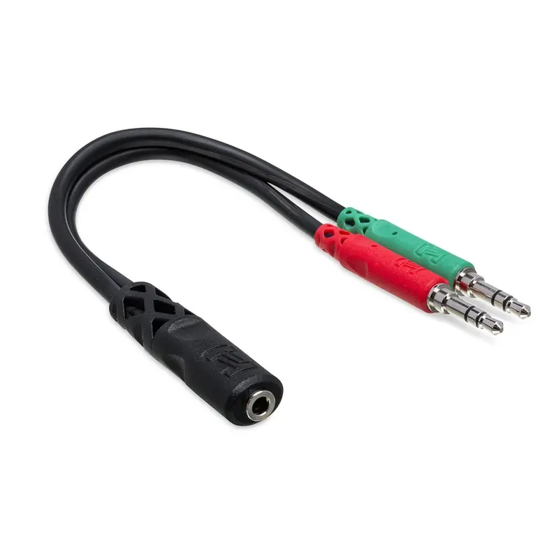 Hosa YMM107 3.5mm Trrsf To Dual 3.5mm TRS Headset/Mic Breakout Cable