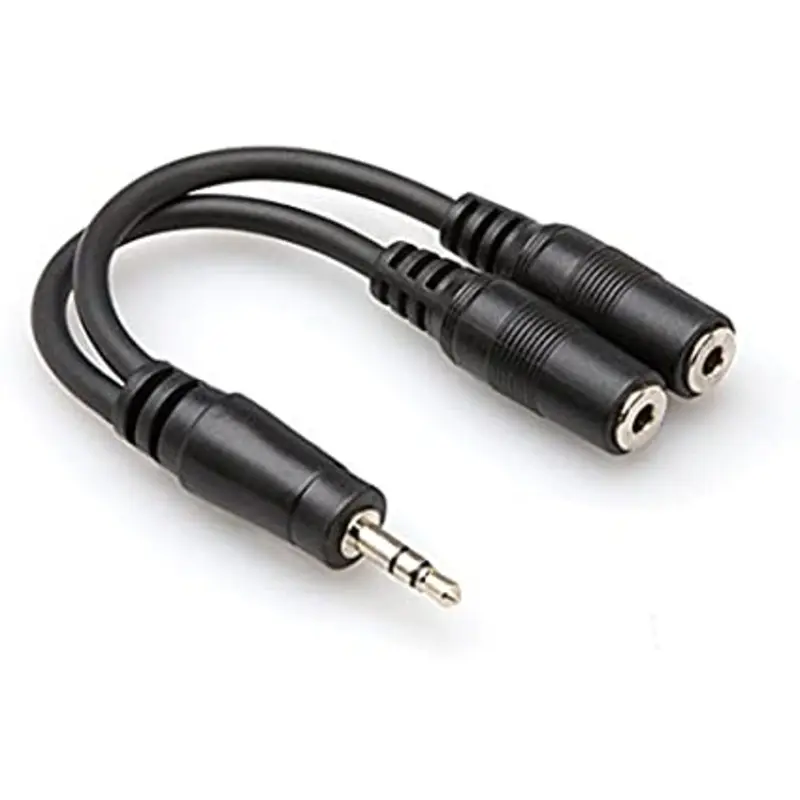 Hosa YMM232 3.5mm Stereo Male To 2 3.5mm Stereo Female Y-Cable, 6''