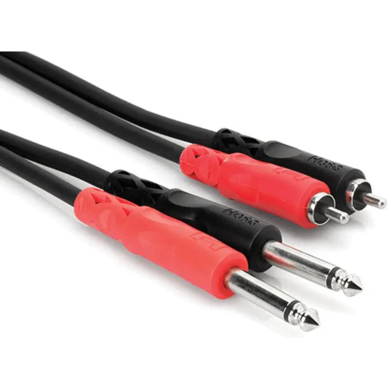 Hosa CPR202 Two 1/4'' Phone Male To Two Rca Male Unbalanced Cable hosa, 6.6'