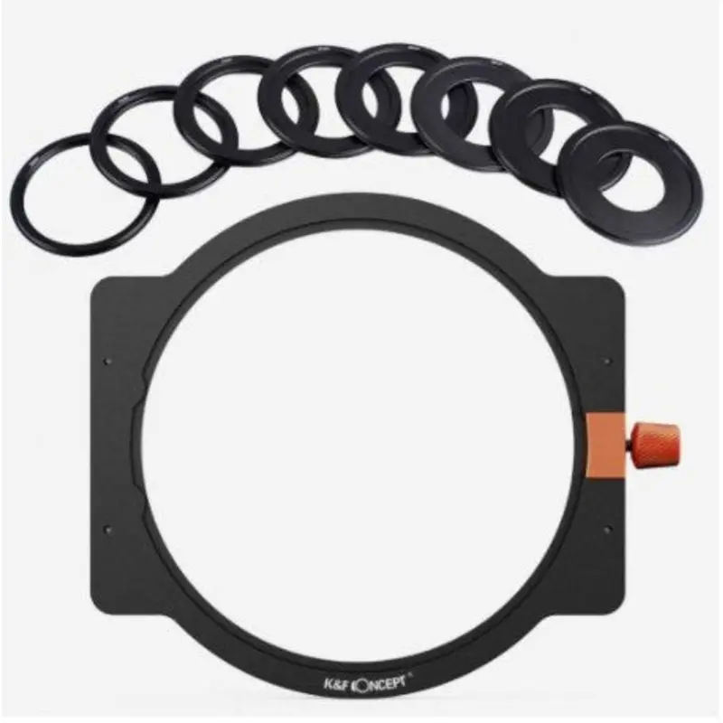 K&F 100mm Square Aluminum Filter Holder w/49-82mm Adapter Rings