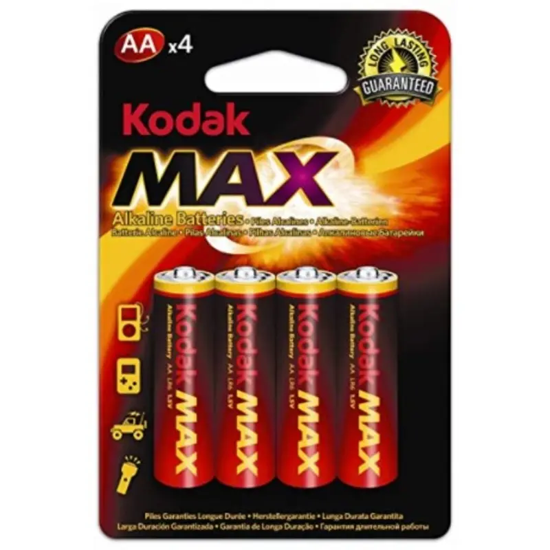 Kodak MAX AA Super Alkaline Batteries (1.5V, 2800mAh, 4-Pack)