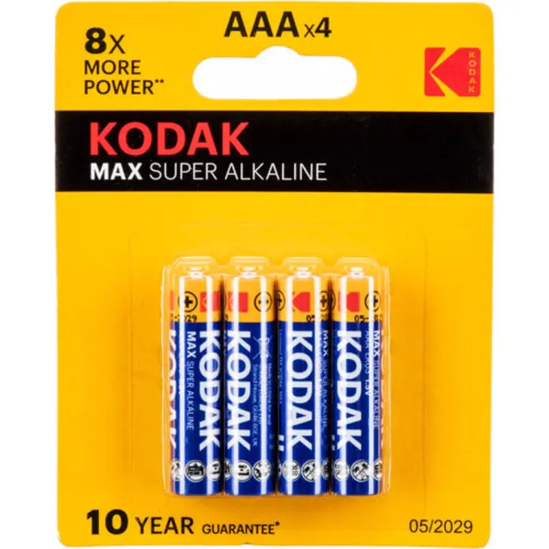 Kodak MAX AAA Super Alkaline Batteries (1.5V, 2800mAh, 4-Pack)