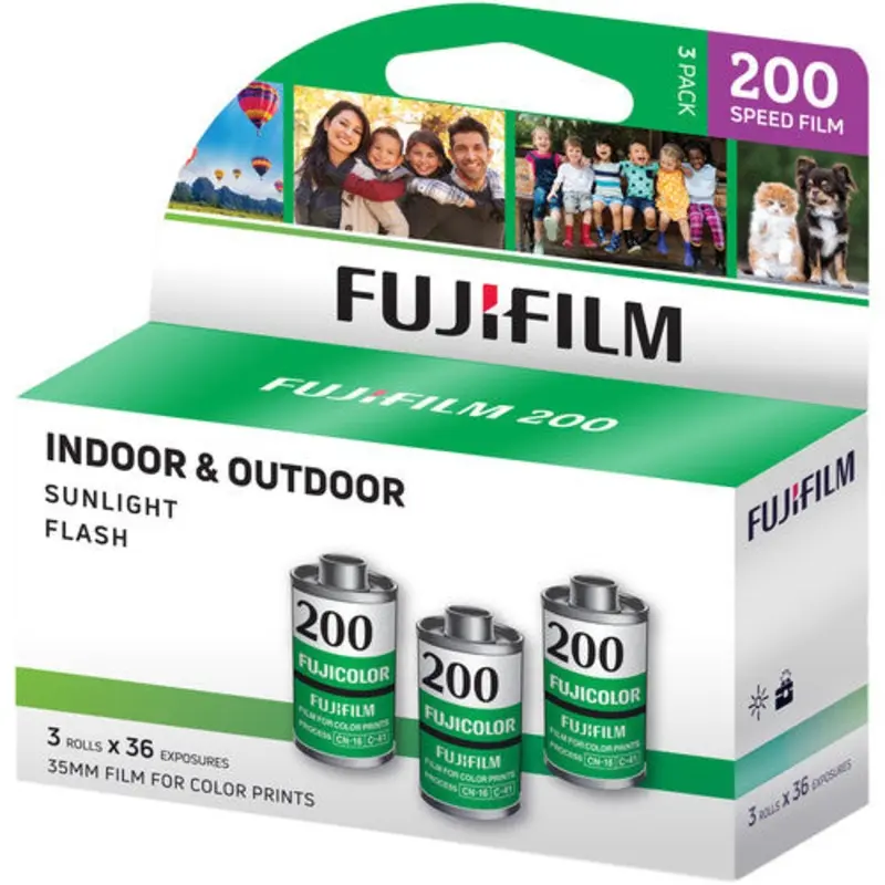 Fujifilm 200 Color Negative Film 35mm 36 Exp 3-Pack