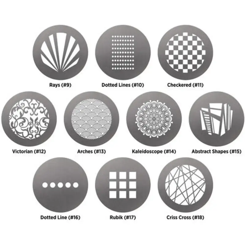 Westcott 4763 Pattern Gobo Pack by Lindsay Adler for Optical Spot (10-Pack)