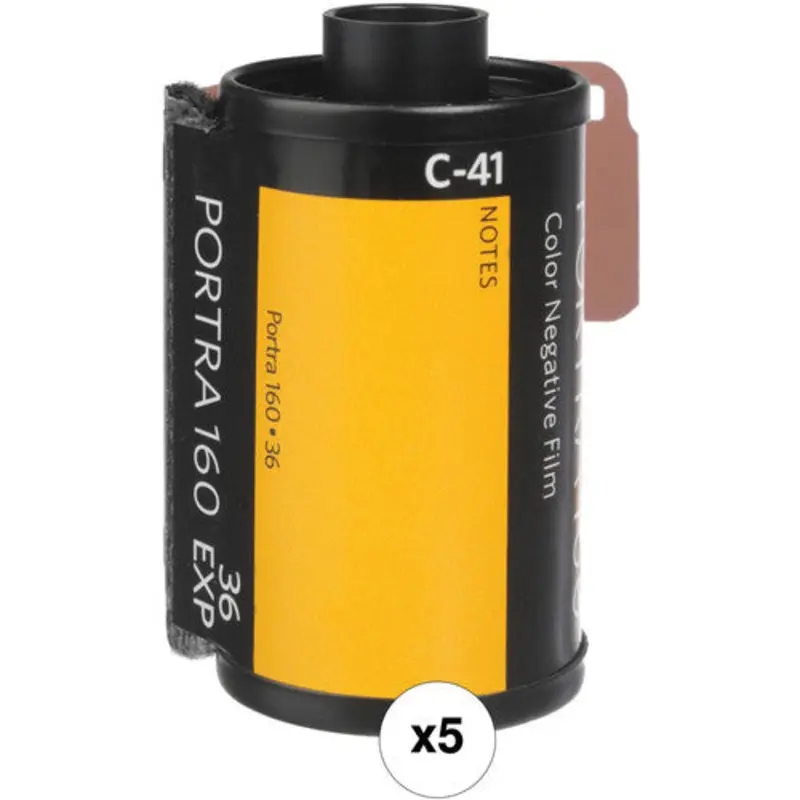 Kodak PORTRA 160 Color Negative, 35mm 36 Exp, 5-Pack