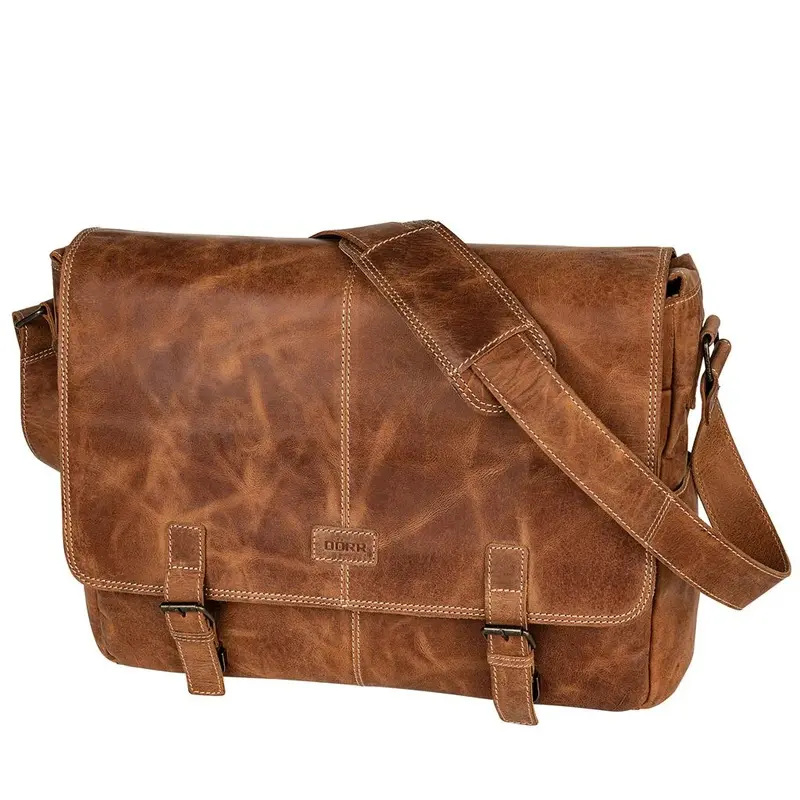 Dorr Kapstadt Leather Bag Large Wide Vintage Cognac