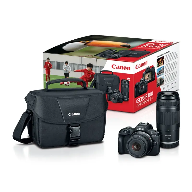 Canon EOS R100 II, RF-S 18-45mm f/4.5-6.3 IS STM + RF 75-300mm f/4-5.6 Lens Kit
