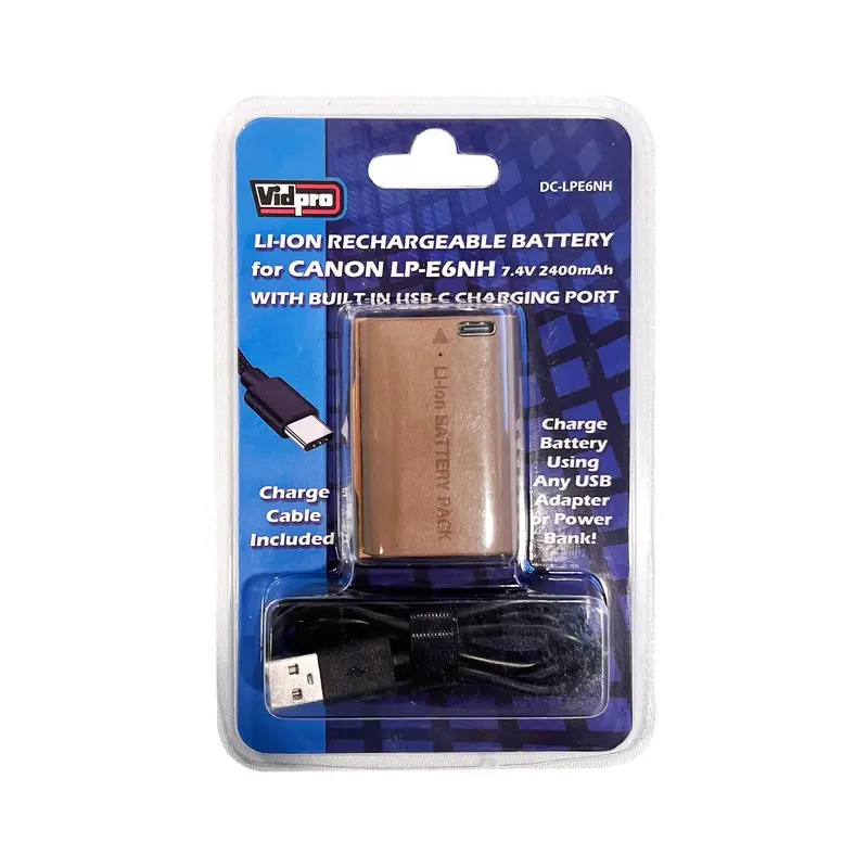Vidpro DC-LPE6NH Battery with Built-In USB Charging for Canon LP-E6NH