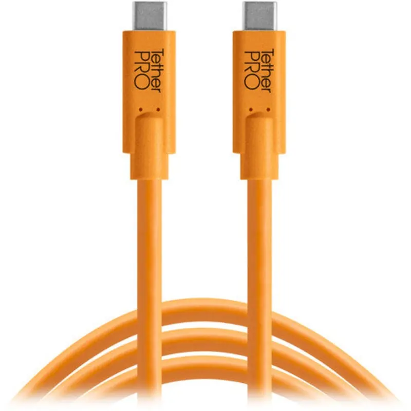 Tether Tools CUC15-ORG Tetherpro USB Type-C To Type-C Extension Cable (15' Orange)