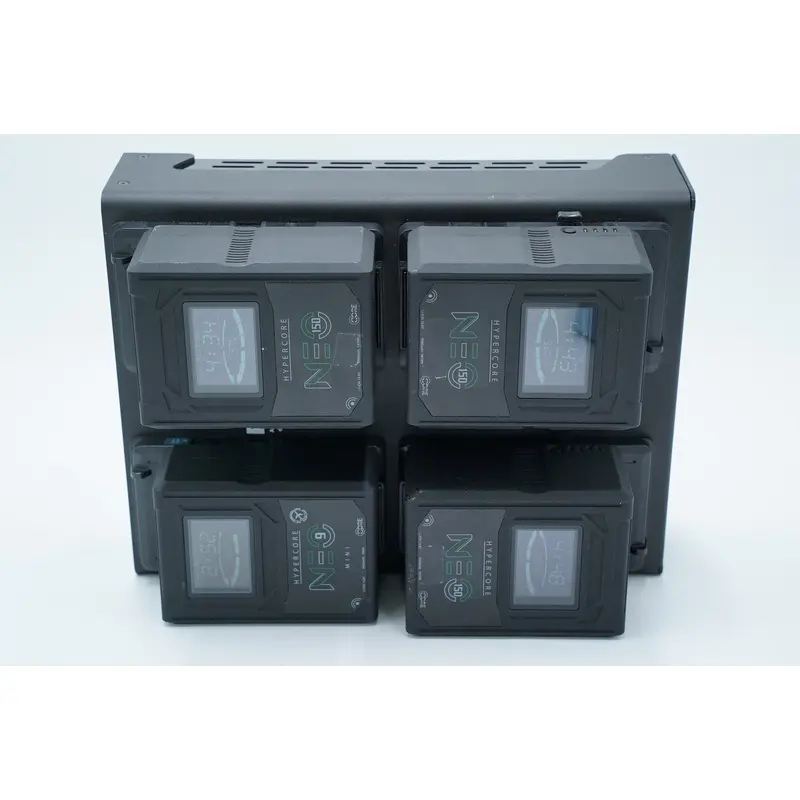 Core Fleet Q4i Four Position Charger/Charging Station + 4 Hypercore Batteries, Used