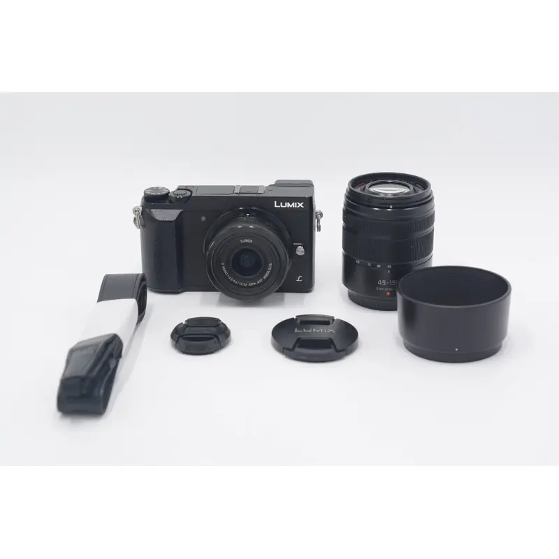 Panasonic DMCGX85/01261 Lumix DMC-GX85 w/Dual Lens Bundle 12-32mm & 45-150mm , Used